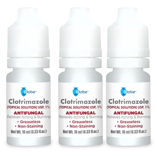 Globe Clotrimazol 1% Antimykotische Lösung gegen Fußpilz, Juckreiz und Ringelflechte – 3er-Pack (3×10 ml)