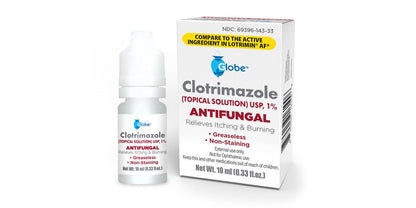 Globe Clotrimazol 1% Antimykotische Lösung gegen Fußpilz, Juckreiz und Ringelflechte – 3er-Pack (3×10 ml)