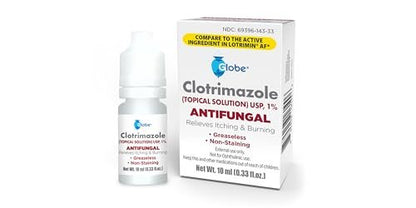 Globe Clotrimazol 1% Antimykotische Lösung gegen Fußpilz, Juckreiz und Ringelflechte – 3er-Pack (3×10 ml)