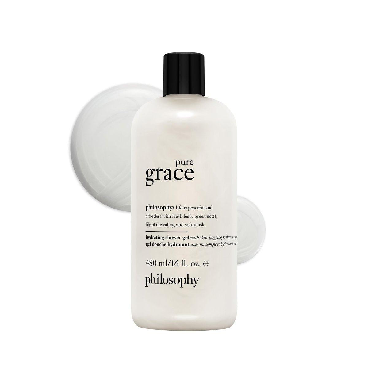 philosophy pure grace Hydrating Bath & Shower Gel – Feuchtigkeitsspendendes Duschgel für trockene Haut, vegan & tierversuchsfrei
