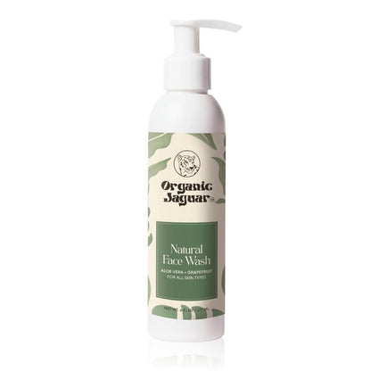 Organic Jaguar Aloe Vera & Grapefruit Gesichtsreiniger – Make-up Entferner, feuchtigkeitsspendend mit Hyaluronsäure, für ölige bis normale Haut, 2 x 177 ml