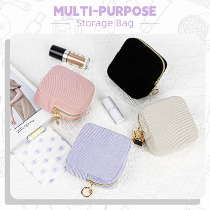 Playexen Period Bag für Mädchen – Cord Damenhygiene Aufbewahrungstasche, Menstruations Tampon Halter für Handtasche (Blau)