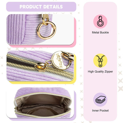 Playexen Period Bag für Mädchen – Cord Damenhygiene Aufbewahrungstasche, Menstruations Tampon Halter für Handtasche (Blau)