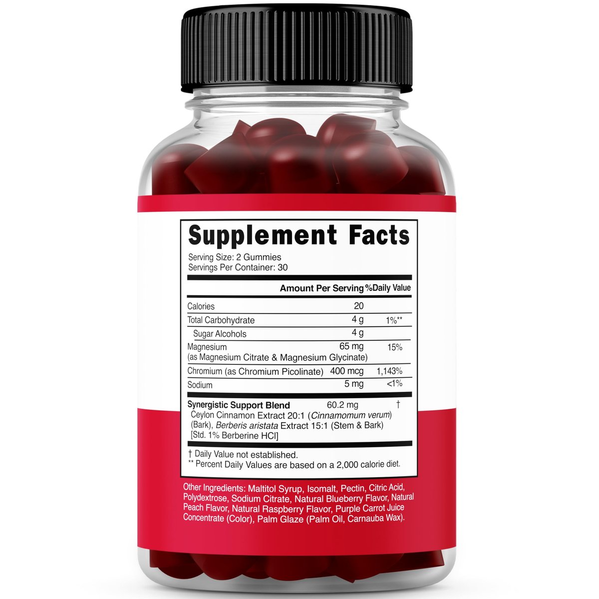 Berberine Gummis mit Ceylon-Zimt (1.200 mg) – Premium zuckerfreie Berberine Ceylon Zimt Ergänzung für Erwachsene – Drittanbieter getestet, Non-GMO & Hergestellt in den USA – 60 kaubare Gummis