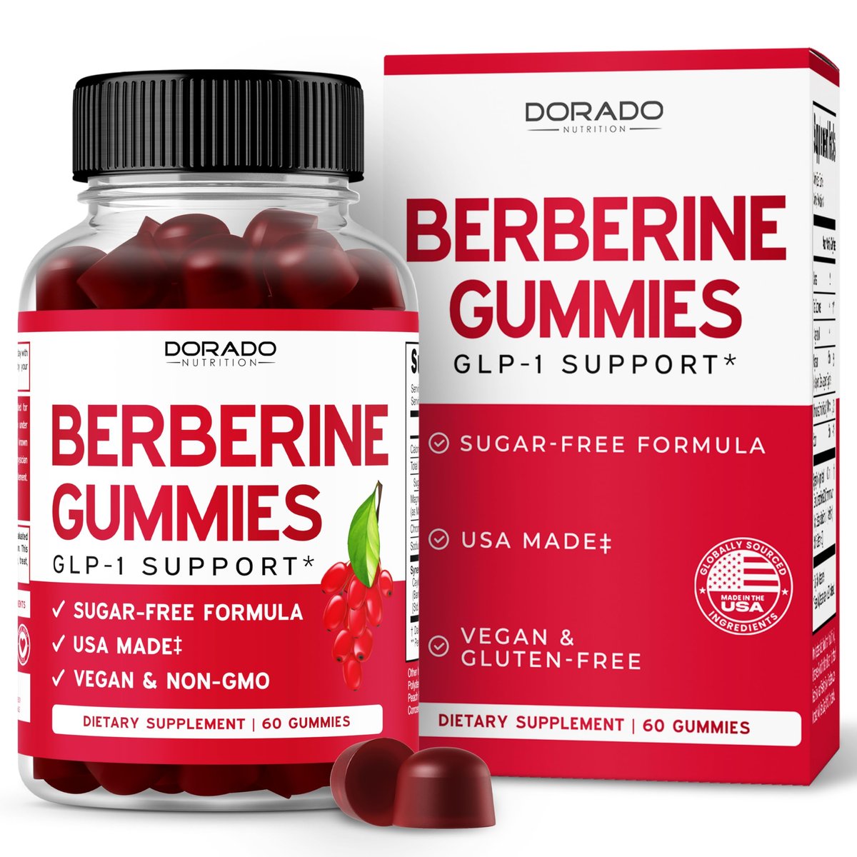Berberine Gummis mit Ceylon-Zimt (1.200 mg) – Premium zuckerfreie Berberine Ceylon Zimt Ergänzung für Erwachsene – Drittanbieter getestet, Non-GMO & Hergestellt in den USA – 60 kaubare Gummis