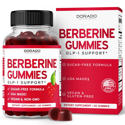 Berberine Gummis mit Ceylon-Zimt (1.200 mg) – Premium zuckerfreie Berberine Ceylon Zimt Ergänzung für Erwachsene – Drittanbieter getestet, Non-GMO & Hergestellt in den USA – 60 kaubare Gummis
