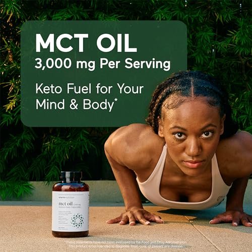 SMARTERNUTRITION MCT Öl Kapseln C8 und C10 - Keton-Brennstoff für Gehirn & Körper, anhaltende Energie - aus kaltgepresster Kokosnuss, Palm & glutenfrei, Nicht-GVO - 90 Kapseln - 30-Tage-Vorrat