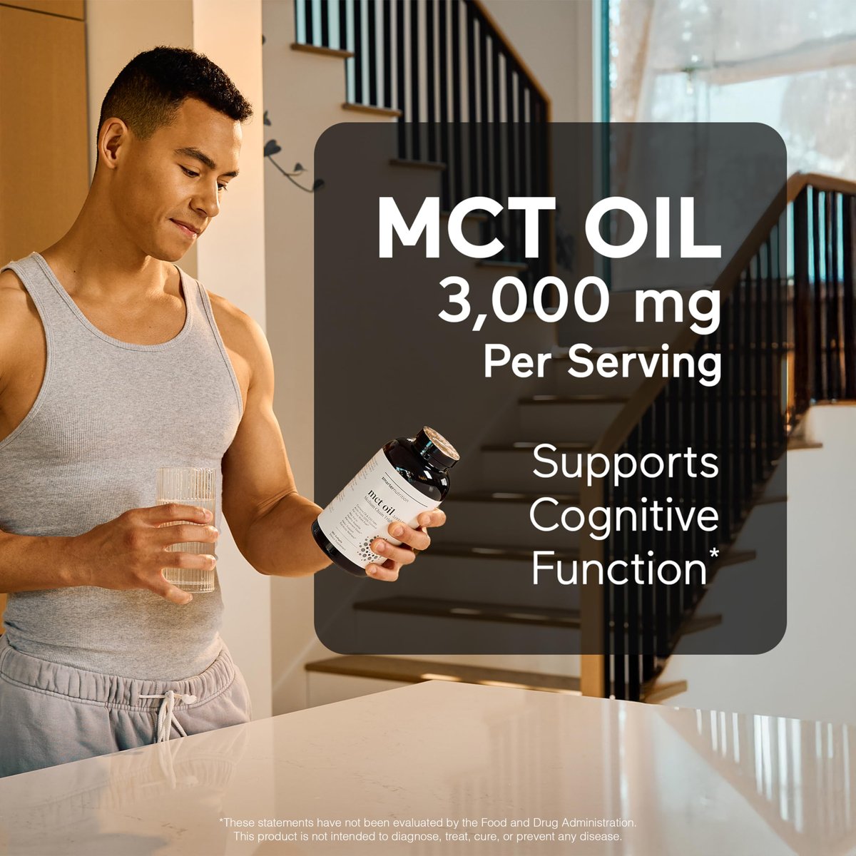 SMARTERNUTRITION MCT Öl Kapseln C8 und C10 - Keton-Brennstoff für Gehirn & Körper, anhaltende Energie - aus kaltgepresster Kokosnuss, Palm & glutenfrei, Nicht-GVO - 90 Kapseln - 30-Tage-Vorrat