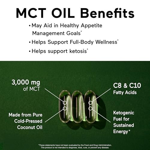 SMARTERNUTRITION MCT Öl Kapseln C8 und C10 - Keton-Brennstoff für Gehirn & Körper, anhaltende Energie - aus kaltgepresster Kokosnuss, Palm & glutenfrei, Nicht-GVO - 90 Kapseln - 30-Tage-Vorrat