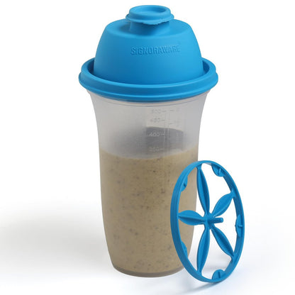 SIGNORA WARE Shaker-Flasche | 17-Unzen Plastik-Proteinshake-Flasche für Mahlzeitenersatz-Shakes & Smoothies, Getränke, Mixen von Salatdressings & Saucen, Margarita & mehr
