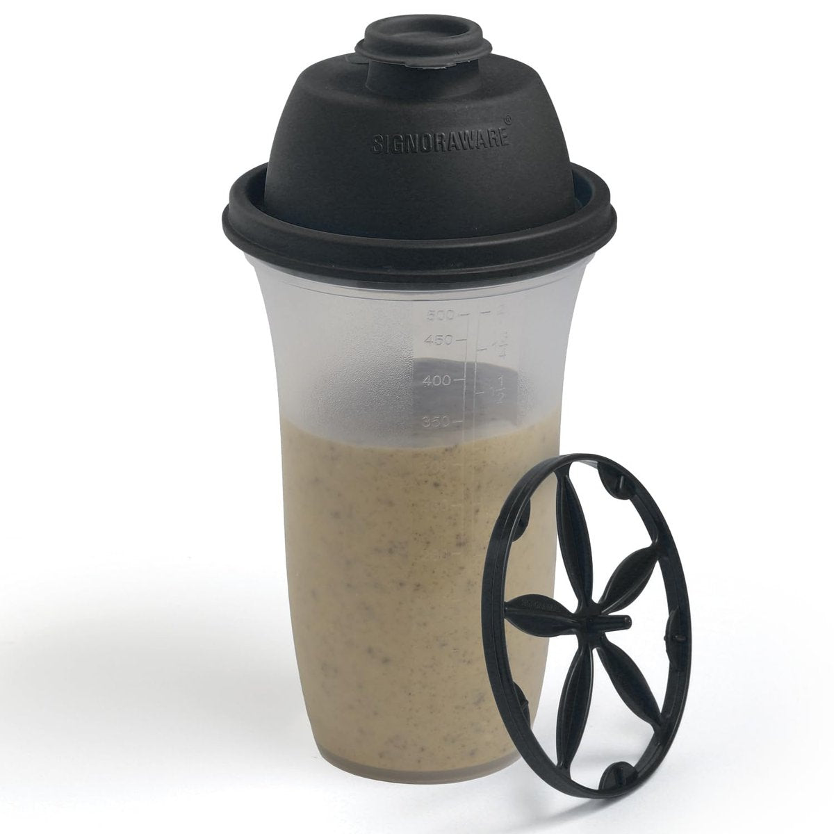 SIGNORA WARE Shaker Flasche 17 Unzen – Protein-Shaker-Becher aus Kunststoff für Mahlzeitenersatz-Shakes, Smoothies, Dressings, Saucen, Margarita und mehr