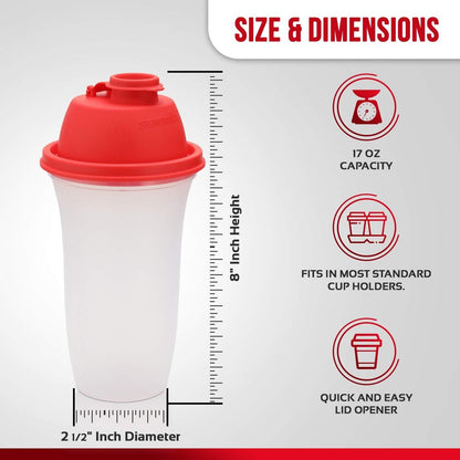 SIGNORA WARE Shaker Flasche 17 Unzen – Protein-Shaker-Becher aus Kunststoff für Mahlzeitenersatz-Shakes, Smoothies, Dressings, Saucen, Margarita und mehr