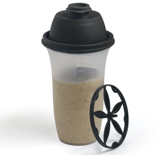 SIGNORA WARE Shaker Flasche 17 Unzen – Protein-Shaker-Becher aus Kunststoff für Mahlzeitenersatz-Shakes, Smoothies, Dressings, Saucen, Margarita und mehr