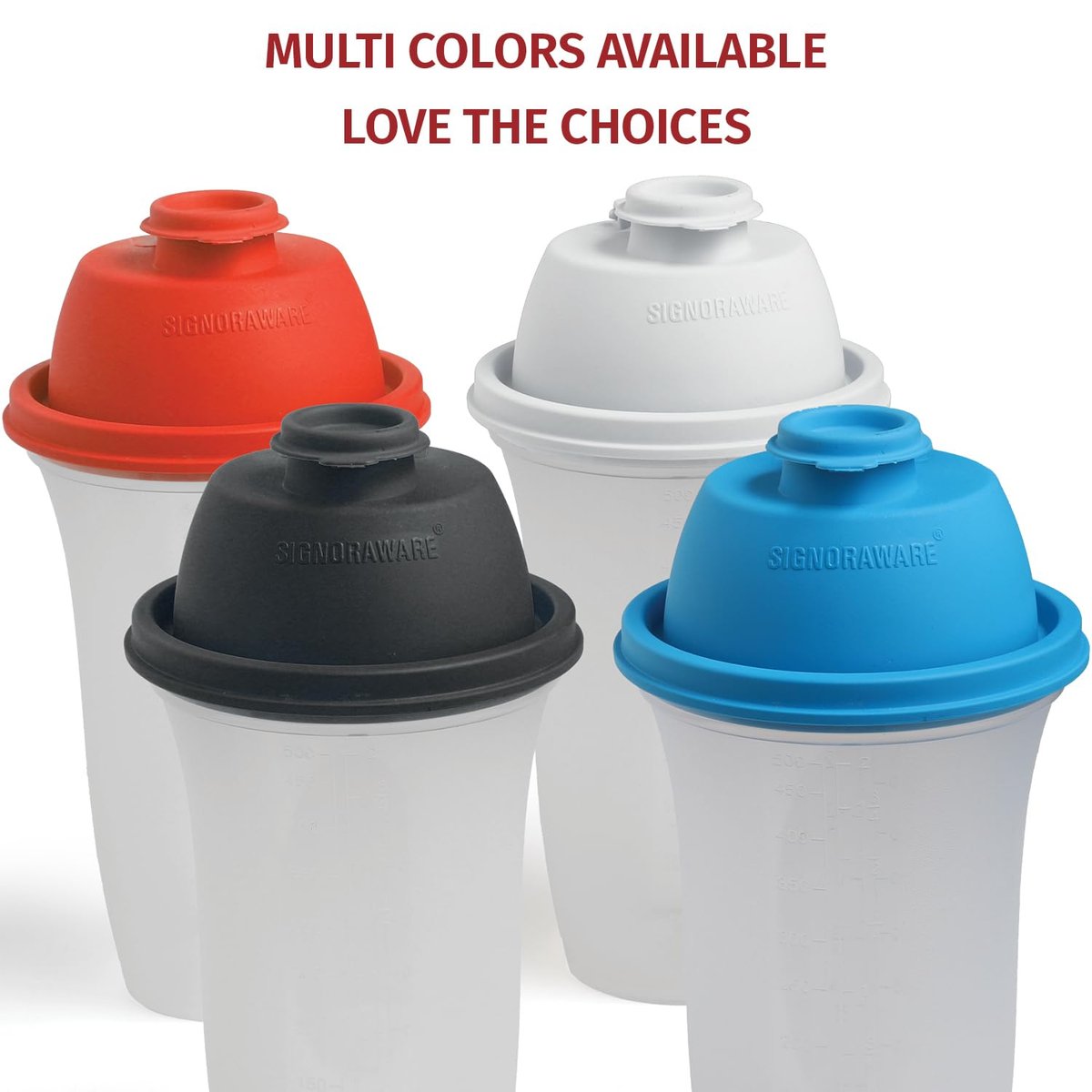 SIGNORA WARE Shaker Flasche 17 Unzen – Protein-Shaker-Becher aus Kunststoff für Mahlzeitenersatz-Shakes, Smoothies, Dressings, Saucen, Margarita und mehr