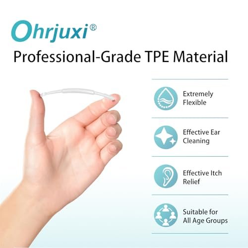 Ohrjuxi Ohrenschmalz-Entfernungswerkzeug – 201-teiliges Set wiederverwendbarer Ohrreiniger aus professionellem TPE, effektiv und sanft, geeignet für alle Ohrentypen (3 Stile)