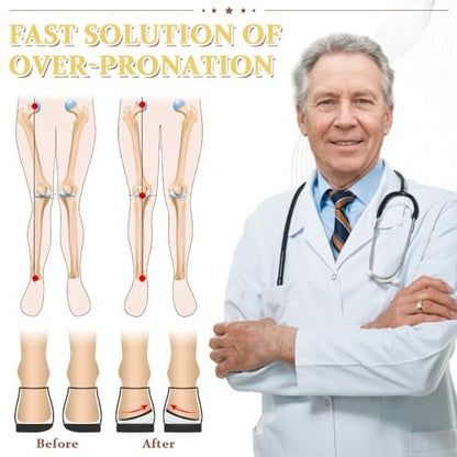BIGGCOOL Korrektur-Einlegesohlen für Supination & Überpronation, Orthopädische Keilsohlen für Fußausrichtung, O-Beine, Knieschmerzen (Schwarz-3 Schichten, L: Damen 8-12/Herren 7.5-13)