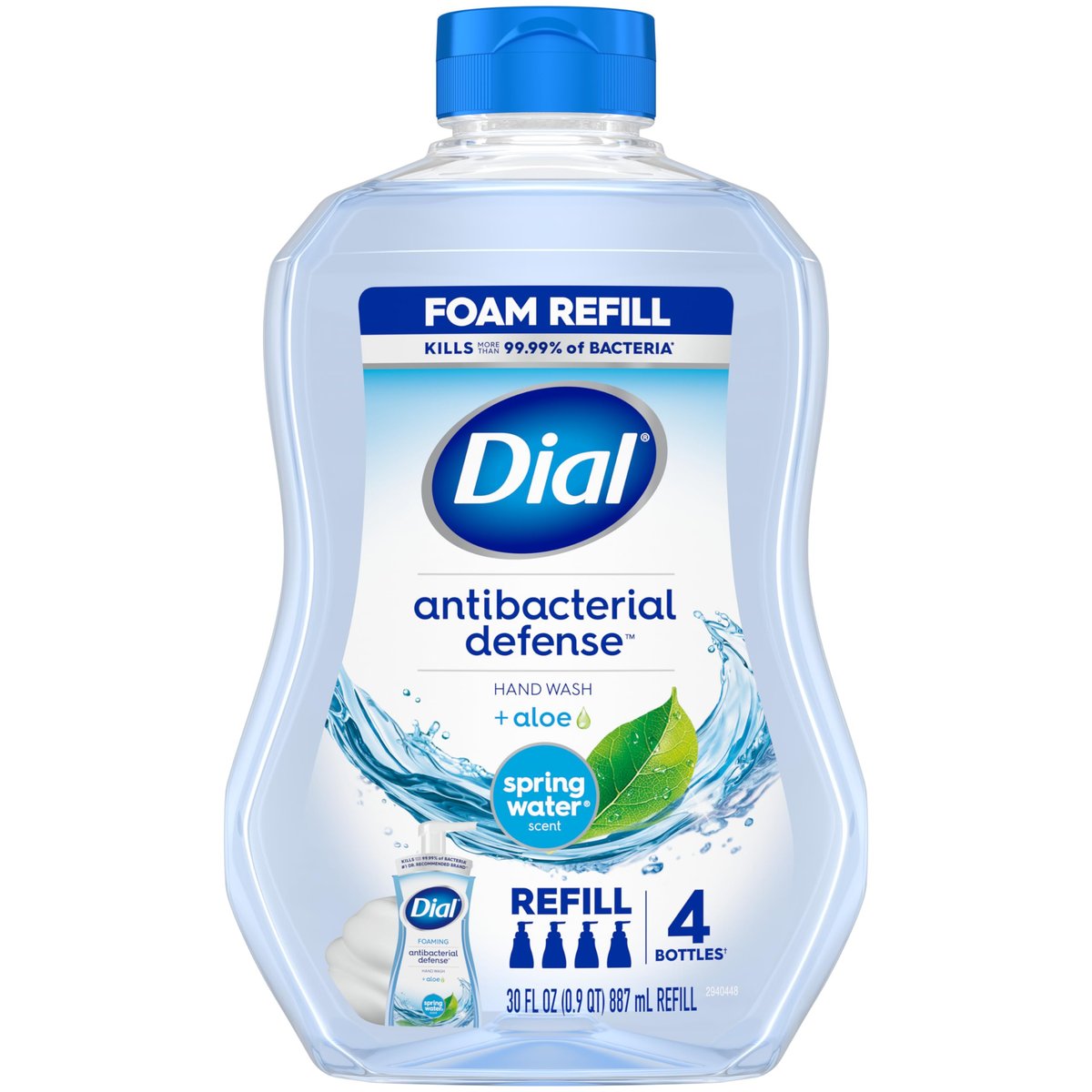 Dial Antibakterieller Schaumhandseife Nachfüllpackung, Quellwasser, 30 Unzen