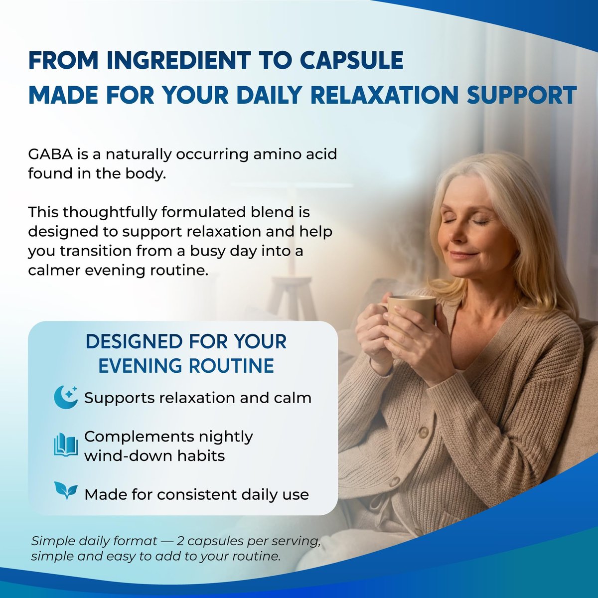 PEAKPURY GABA, 5-HTP, L-Tryptophan, Ashwagandha, Kamille, L-Theanin, Magnesium – 150 Kapseln