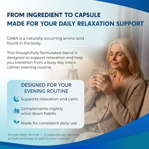 PEAKPURY GABA, 5-HTP, L-Tryptophan, Ashwagandha, Kamille, L-Theanin, Magnesium – 150 Kapseln