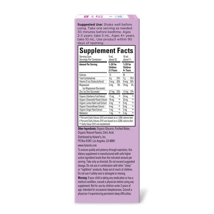 Hyland's Kids Schlaf Ruhe & Immunität mit Melatonin – Zuckerfreies Schlafmittel flüssig mit Magnesium, Vitamin D, Zink & Holunderbeere – Fördert Schlaf & unterstützt Immunsystem – ab 2 Jahren – Traubengeschmack – 118 ml
