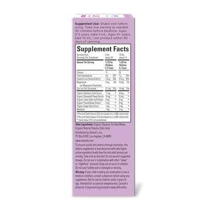Hyland's Kids Schlaf Ruhe & Immunität mit Melatonin – Zuckerfreies Schlafmittel flüssig mit Magnesium, Vitamin D, Zink & Holunderbeere – Fördert Schlaf & unterstützt Immunsystem – ab 2 Jahren – Traubengeschmack – 118 ml