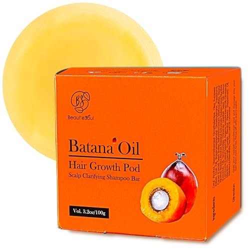 BEAUT’E SEOUL Batana Oil Shampoo Bar für Haarwachstum – Kaltgepresstes Batana-Öl aus Honduras, natürliche Kräutermischung, PHA-Kopfhautpeeling, sulfatfrei, pH-ausgeglichen, 100 g