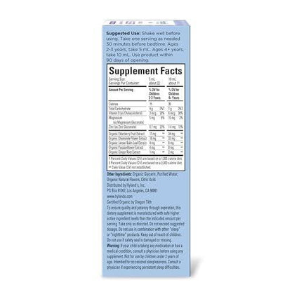 Hyland's Kids Melatonin-freies Bio-Schlafmittel Calm & Immunity Liquid, Zuckerfrei mit Magnesium, Vitamin D, Zink & Holunderbeere, Fördert Schlaf & unterstützt Immunsystem, Alter 2+, Traubengeschmack, 118 ml