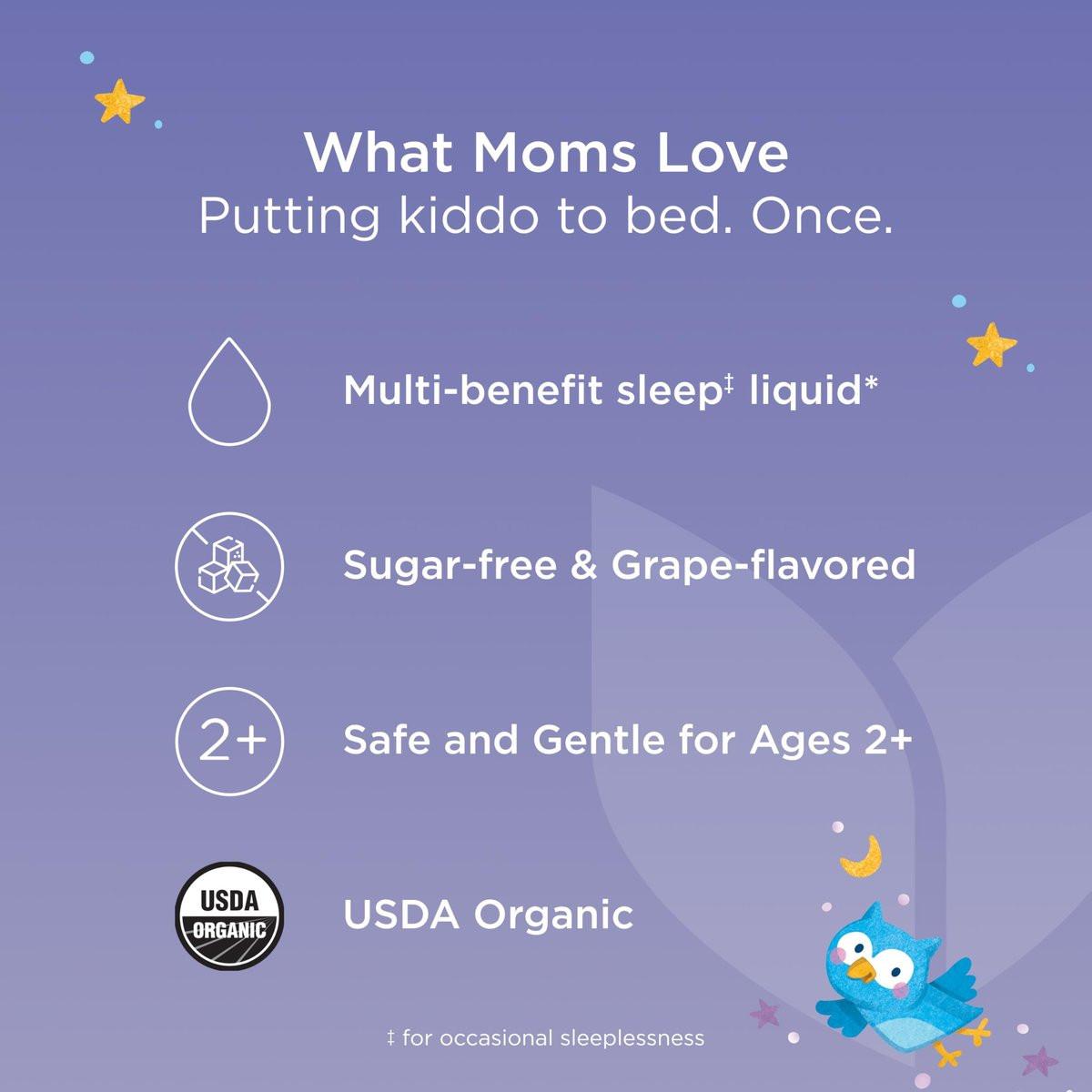 Hyland's Kids Melatonin-freies Bio-Schlafmittel Calm & Immunity Liquid, Zuckerfrei mit Magnesium, Vitamin D, Zink & Holunderbeere, Fördert Schlaf & unterstützt Immunsystem, Alter 2+, Traubengeschmack, 118 ml