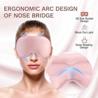 FlyCoco 99% Lichtblockierende Schlafmaske – 3D Tiefenkontur Augenmaske mit Memory-Schaum, Null Druck, Verstellbare Träger für Damen & Herren, Rosa