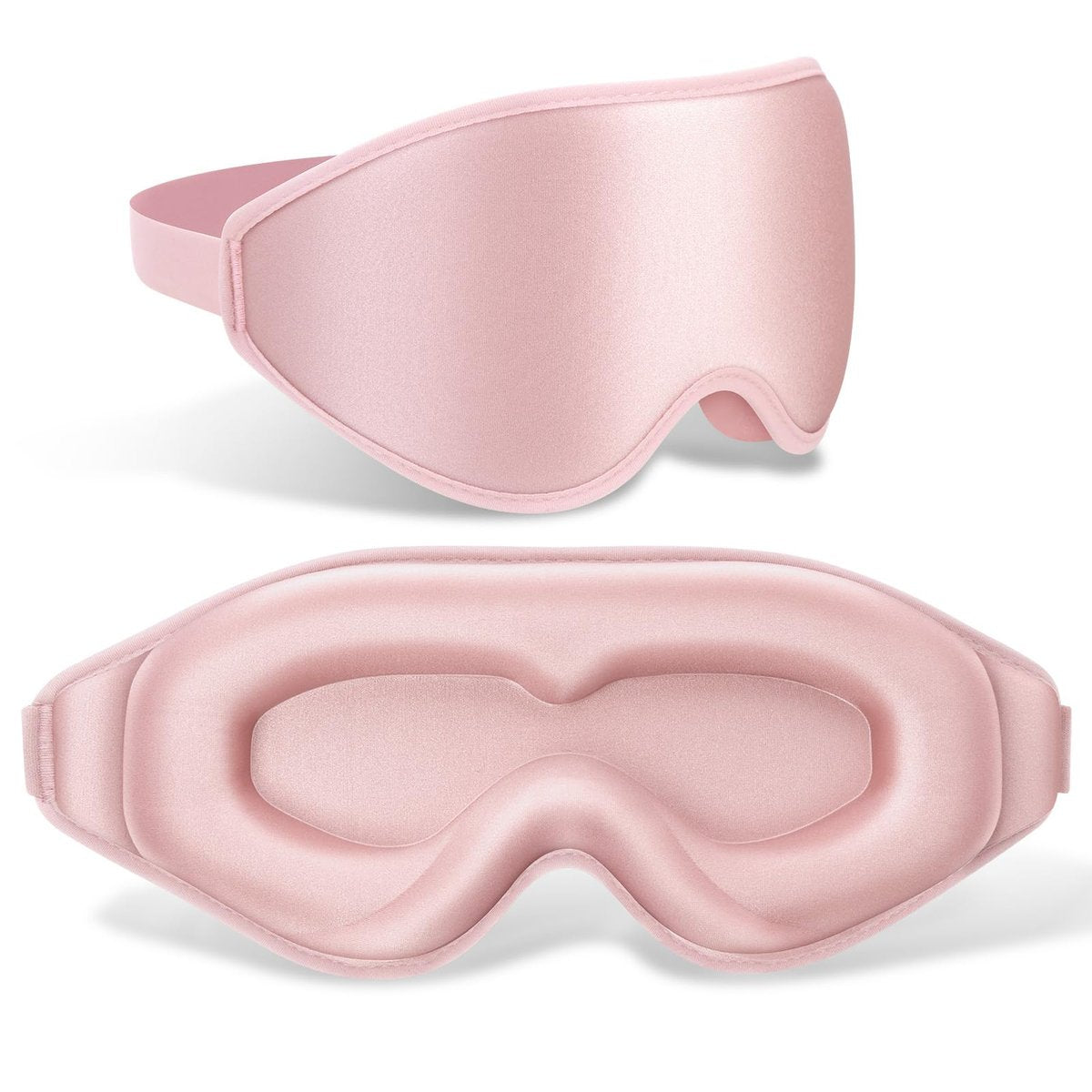 FlyCoco 99% Lichtblockierende Schlafmaske – 3D Tiefenkontur Augenmaske mit Memory-Schaum, Null Druck, Verstellbare Träger für Damen & Herren, Rosa