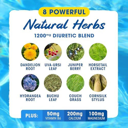 MHP Xpel Maximum Strength Diuretic Wasserpillen – zur Entwässerung, koffeinfrei mit Vitamin B6, Kalium und Löwenzahnwurzel, 80 Kapseln