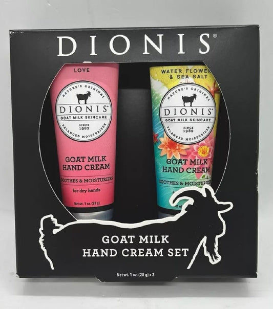 Dionis Ziegenmilch Handcreme 2er Set Love & Water Flowers & Sea Salt 28g