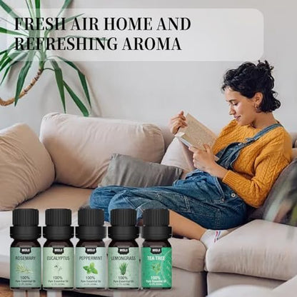 MISIJI 12-teiliges Bio-Öl-Set – Aromatherapie-Öle für Diffuser, Luftreinigung, Duftöle für Heim, Wäsche, Kerzen- & Seifenherstellung, je 5 ml