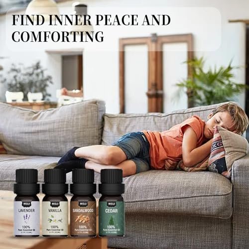 MISIJI 12-teiliges Bio-Öl-Set – Aromatherapie-Öle für Diffuser, Luftreinigung, Duftöle für Heim, Wäsche, Kerzen- & Seifenherstellung, je 5 ml