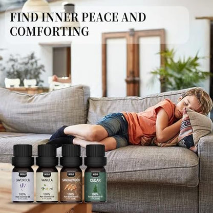 MISIJI 12-teiliges Bio-Öl-Set – Aromatherapie-Öle für Diffuser, Luftreinigung, Duftöle für Heim, Wäsche, Kerzen- & Seifenherstellung, je 5 ml