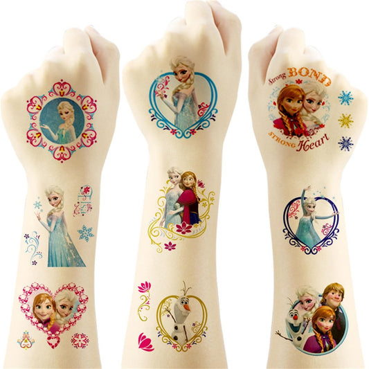 40 Temporäre Tattoos für Kinder – Frozen Party Favors, Kawaii Geburtstagsfeier-Bedarf, Aufkleber, Spielaktivität Belohnungen (Blue-A)