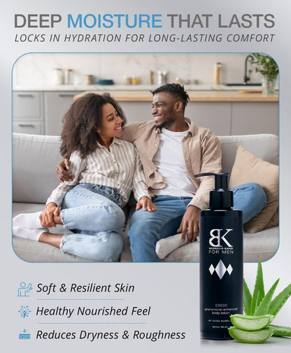 Bedroom Kandi Pheromon-Angereicherte Körperlotion für Männer – Feuchtigkeitsspendend mit Aloe, Sheabutter und ätherischen Ölen für geschmeidige Haut und den ganzen Tag Frische – Premium Duftlotion – 250 ml