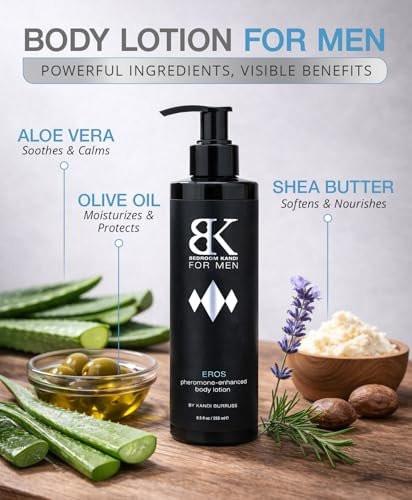 Bedroom Kandi Pheromon-Angereicherte Körperlotion für Männer – Feuchtigkeitsspendend mit Aloe, Sheabutter und ätherischen Ölen für geschmeidige Haut und den ganzen Tag Frische – Premium Duftlotion – 250 ml