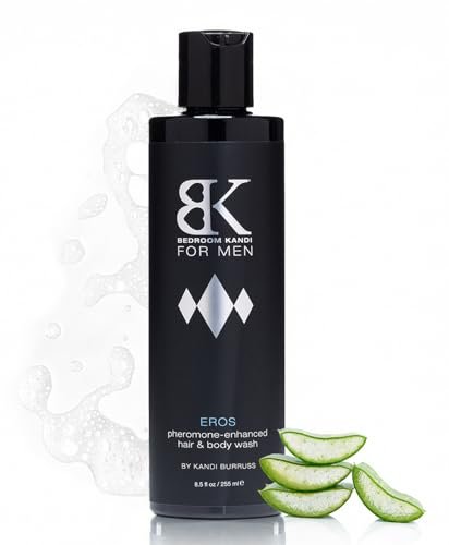 Bedroom Kandi für Männer Duschgel 8,5 Fl Oz – Pheromon-infundierte, feuchtigkeitsspendende & desodorierende Formel mit Aloe, Sheabutter & ätherischen Ölen für geschmeidige Haut & den ganzen Tag Frische – Premium Pflegeprodukt