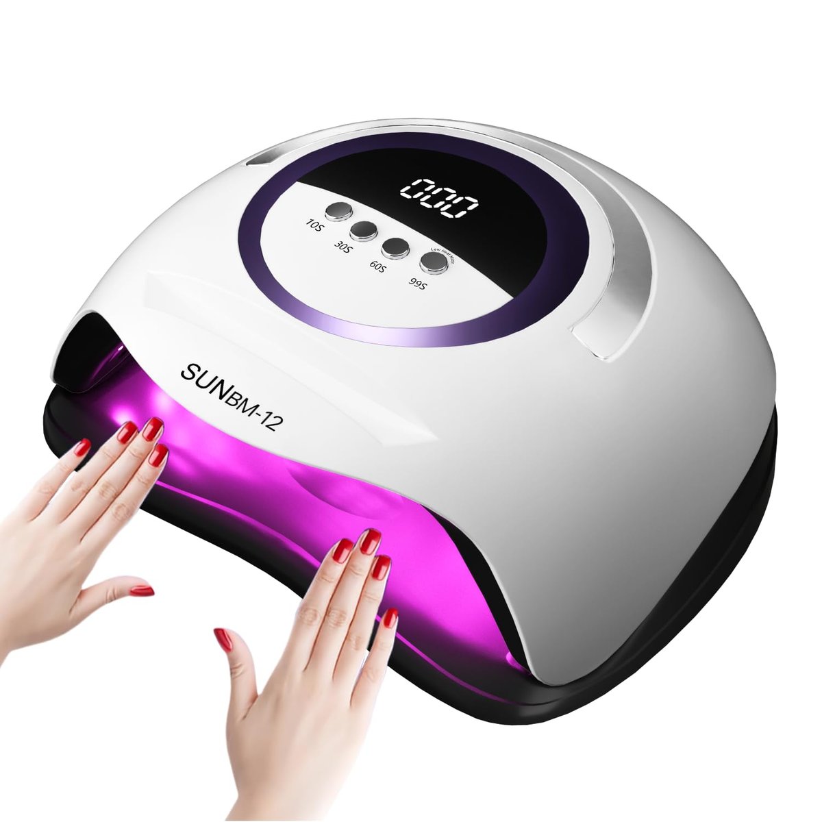 UV-LED-Nagellampe mit 72 Perlen, 300W Nagelhärtelampe für Gellack mit automatischem Sensor/4 Timer-Einstellungen, LED-Nageltrockner, professionelles Nagelkunst-Trocknungswerkzeug für Finger- und Zehennägel, BM-12 PRO