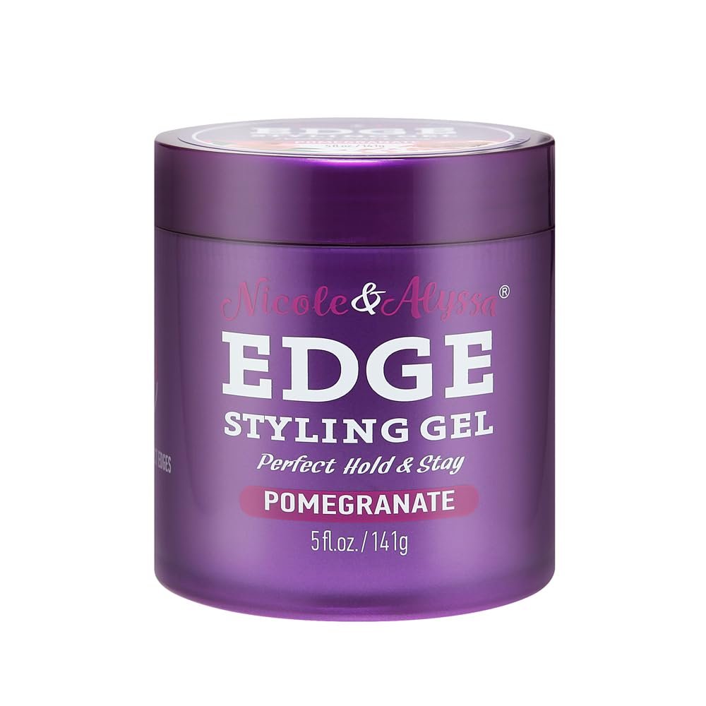 Nicole & Alyssa - Edge Control Gel 5oz - Pomegranatenextrakt, lang anhaltender Halt, keine Flocken, glattes Finish