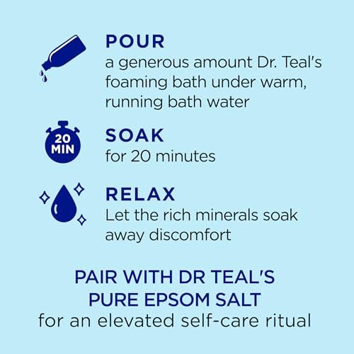 Dr Teal's Schaumbad mit reinem Bittersalz, Regenerierende Mineralien mit Magnesium, Kalium, Zink & ätherischen Ölen, 34 fl oz (Packung mit 4)