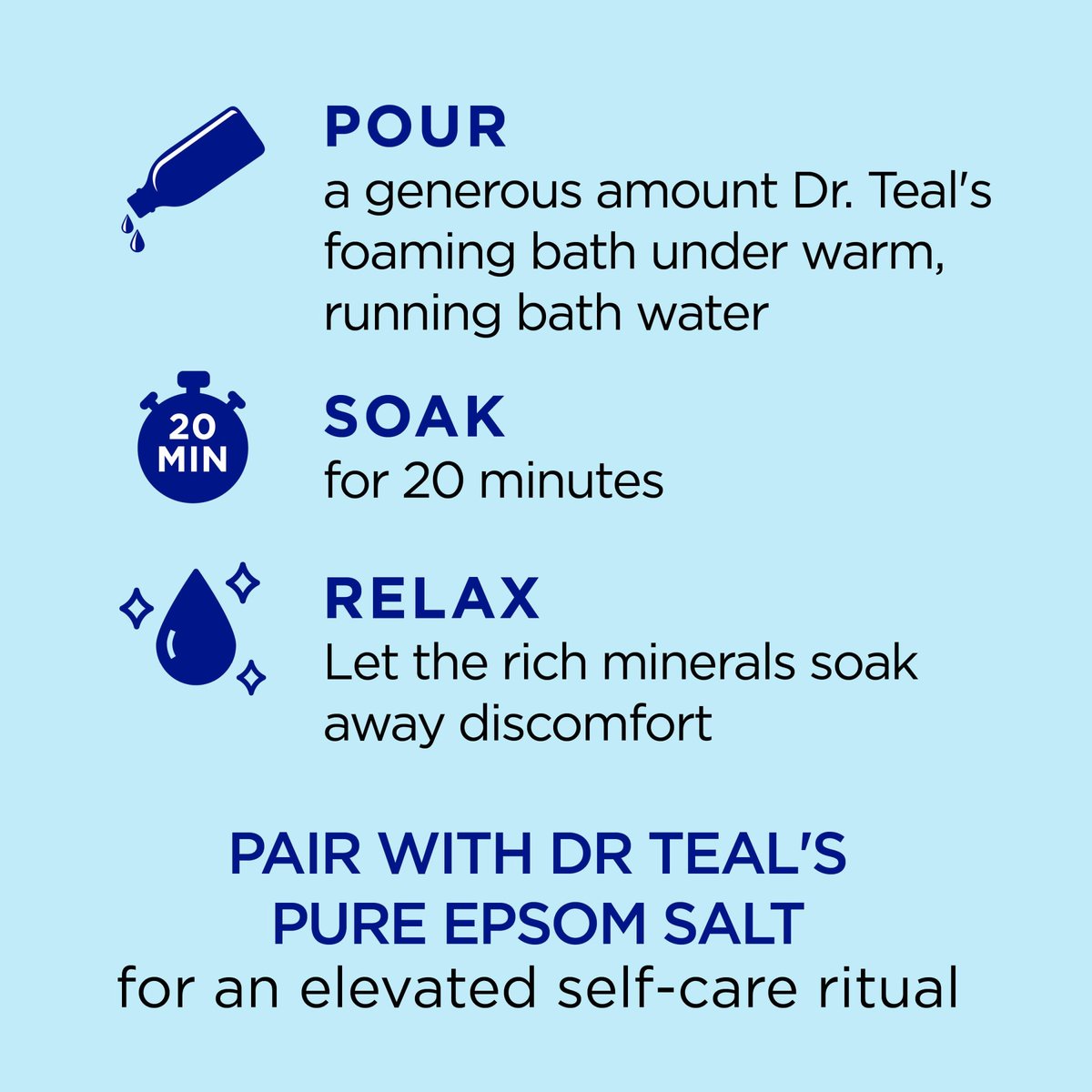 Dr Teal's Schaumbad mit reinem Bittersalz, Regenerierende Mineralien mit Magnesium, Kalium, Zink & ätherischen Ölen, 34 fl oz (Packung mit 4)