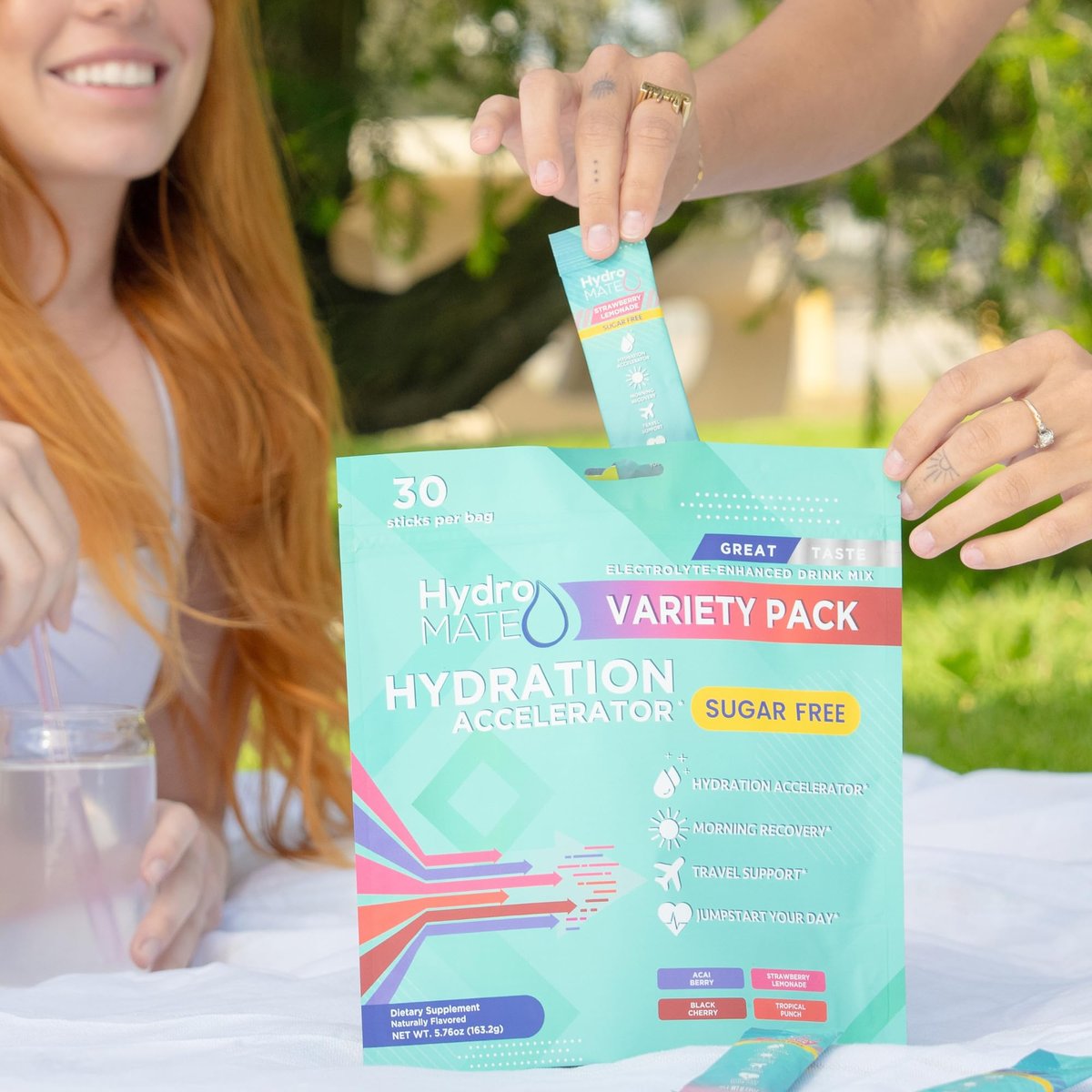 Electrolyte Pulver Zuckerfrei Hydration Packets Sortenvielfalt HydroMATE 16 Sticks