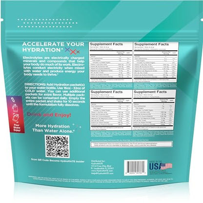 Electrolyte Pulver Zuckerfrei Hydration Packets Sortenvielfalt HydroMATE 16 Sticks