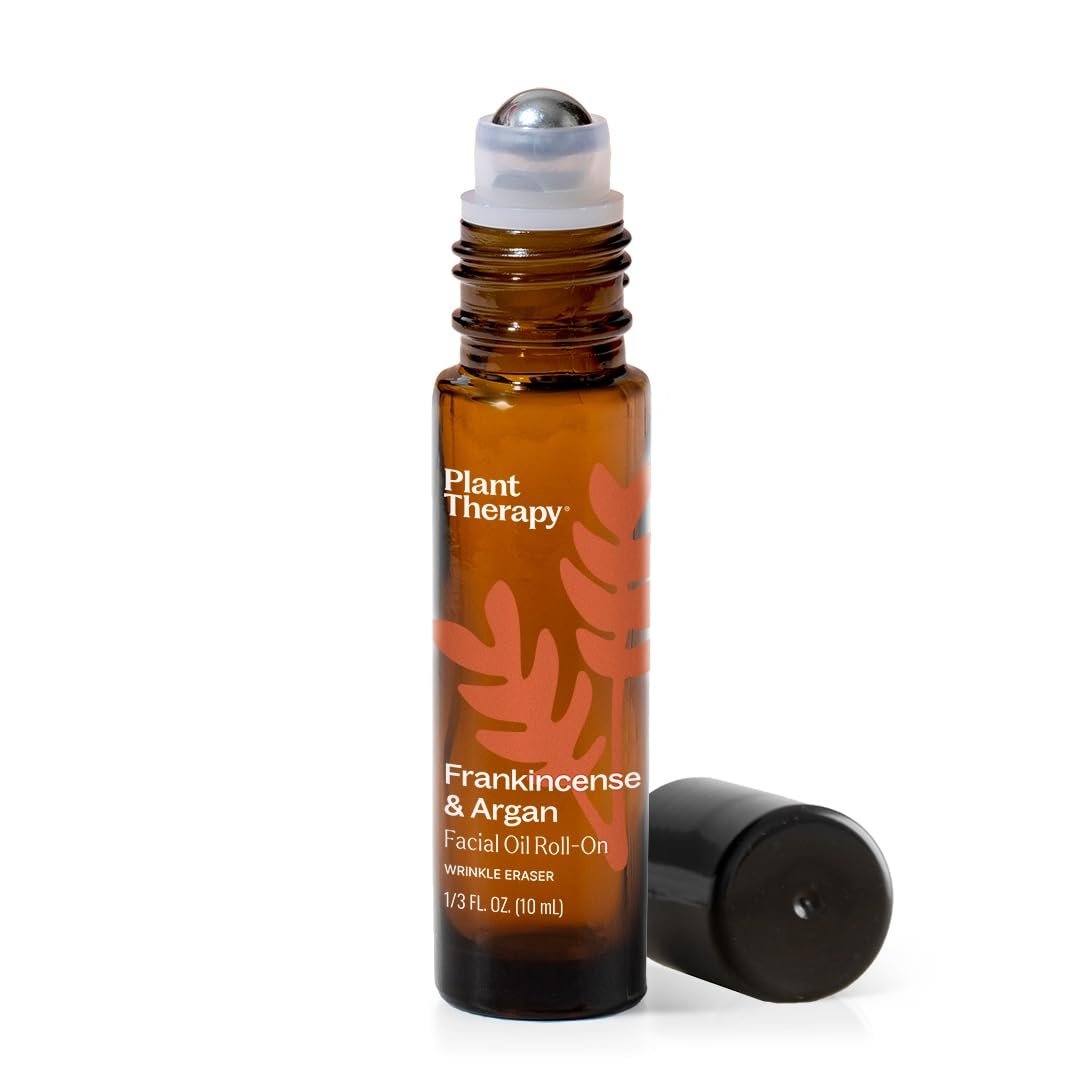 Plant Therapy Frankincense & Argan Gesichtsserum Roll-On, 10 ml (1/3 oz) – mit ätherischem Weihrauchöl und Arganöl, glättet Falten und verbessert die Hautelastizität, Anti-Aging für Gesicht und Haut