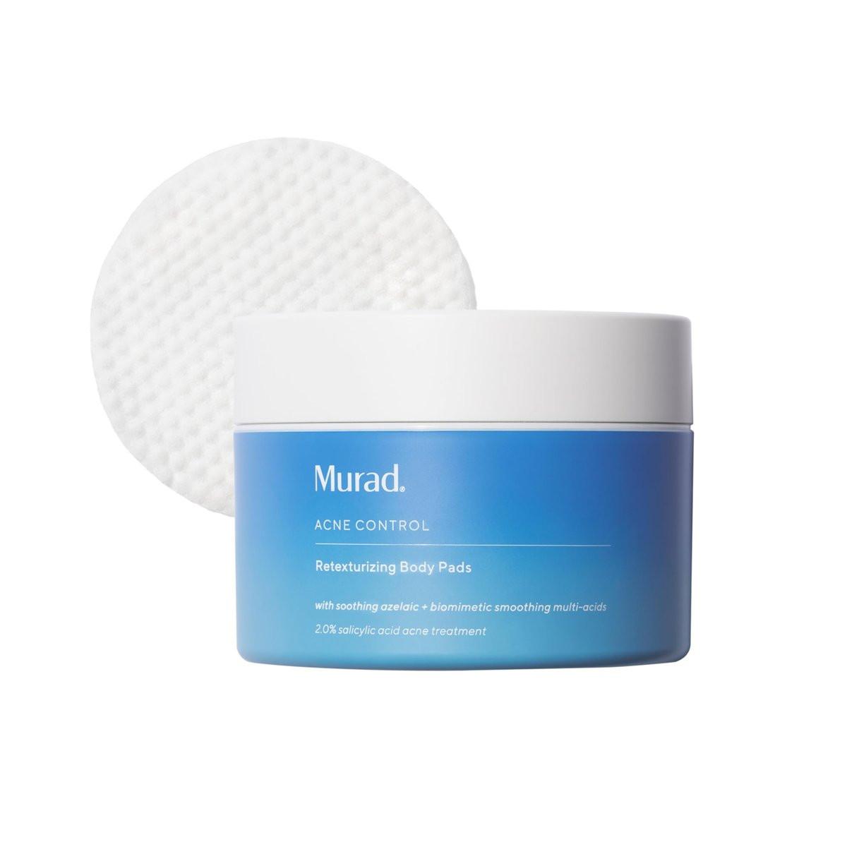 Murad Retexturizing Body Pads – Aknebekämpfende Peeling-Pads mit Azelainsäure, Salicylsäure und Glykolsäure für Pickel, Glättung von KP-Beulen und Beruhigung gereizter Haut – 45 Pads