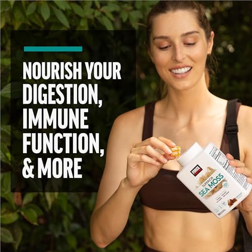 Force Factor Superior Sea Moss – Premium Irish Sea Moss zur Unterstützung von Energie, Immunfunktion, Darmgesundheit & Hautgesundheit, Nicht-GVO, Glutenfrei, Salz-Karamell-Geschmack, 60 weiche Kautabletten