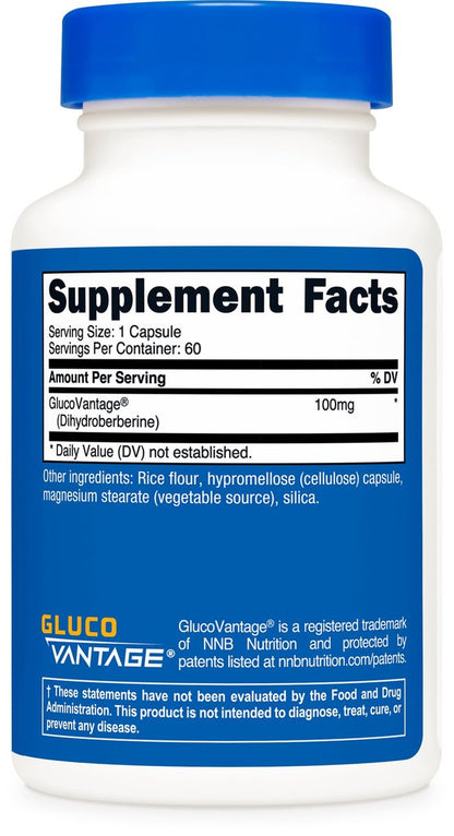 Nutricost Dihydroberberin Kapseln (100 mg, 60 Kapseln) – Bioverfügbareres Berberin-Metabolit