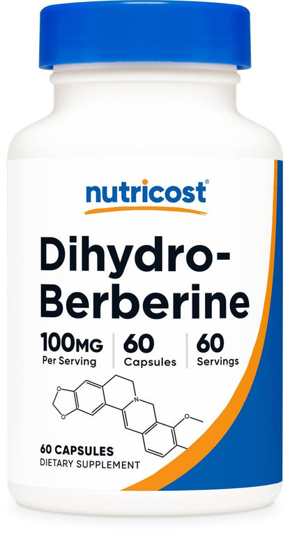 Nutricost Dihydroberberin Kapseln (100 mg, 60 Kapseln) – Bioverfügbareres Berberin-Metabolit